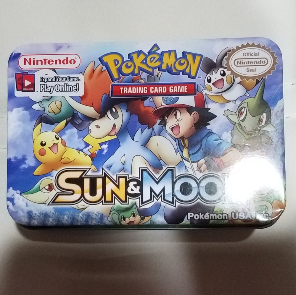 Pokemon Sun & Moon Tin Box Pokemon Card Holder